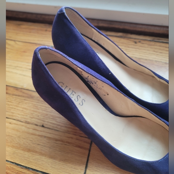 Guess Blue Suede 3 1/2 Pointy Toe Stiletto Size 7 1/2 - Picture 3 of 15